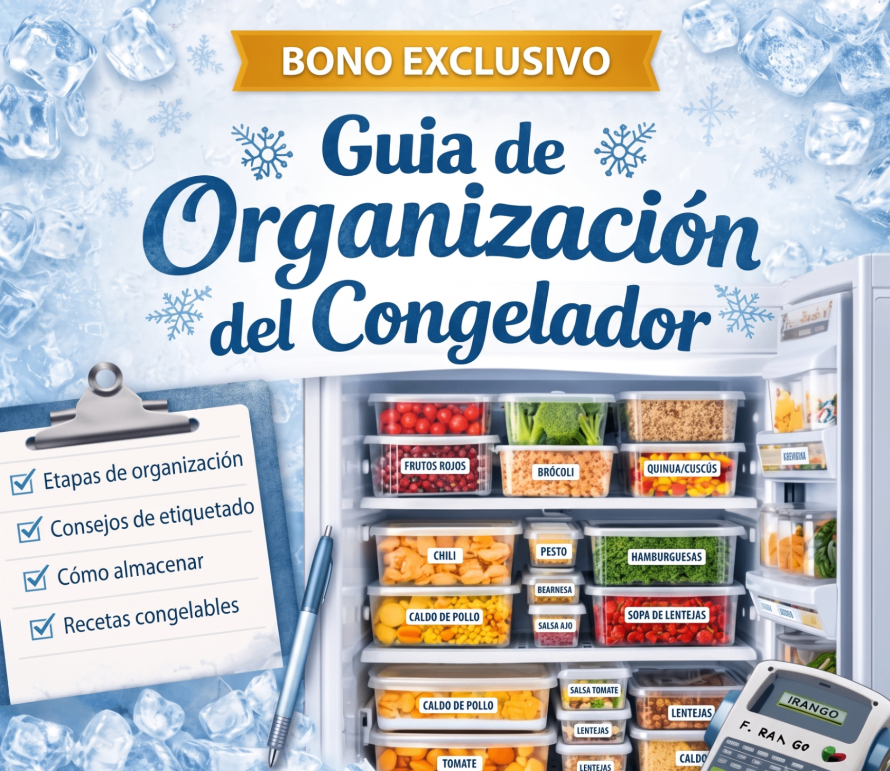 Guía de organización del congelador